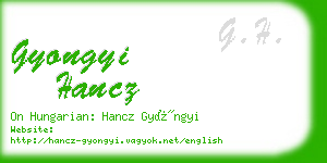 gyongyi hancz business card